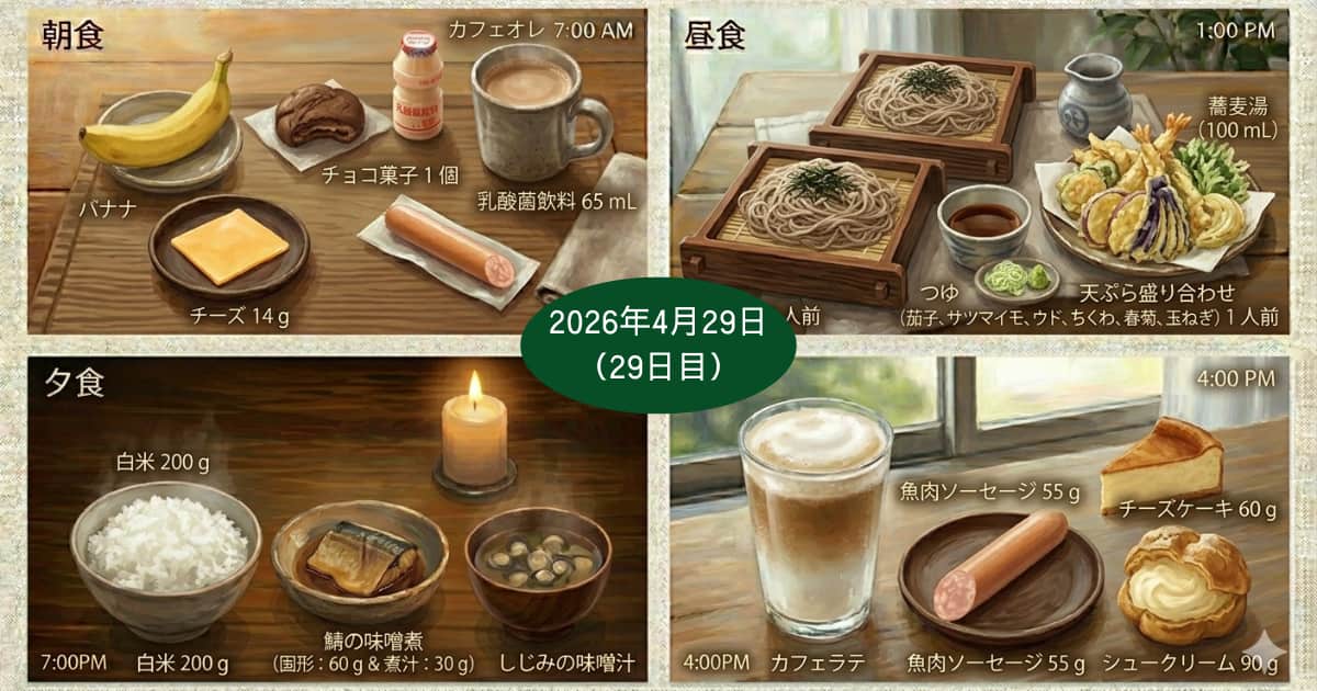 2026年4月29日の食事内容