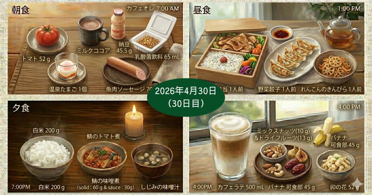 2026年4月30日の食事内容