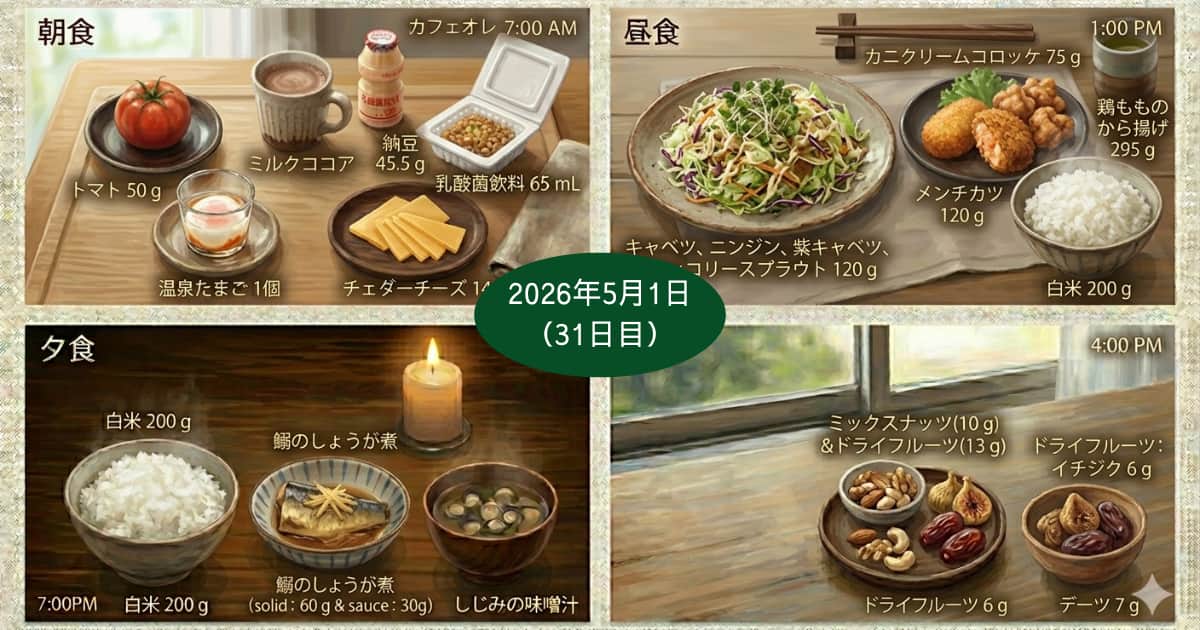 2026年5月1日の食事内容