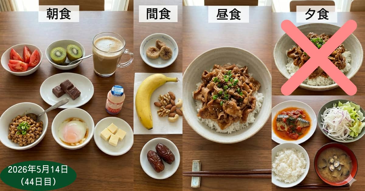 2026年5月14日の食事内容（一部に間違いあり）